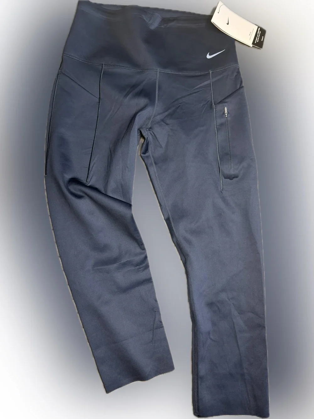 Nike Go Women’s Dark Navy High Compression Dri-FIT Cropped training leggings M